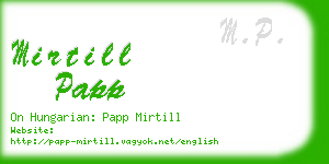 mirtill papp business card